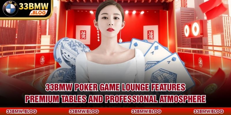 33BMW Poker game lounge features premium tables and professional atmosphere